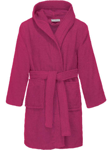 Frottier Kinder-Bademantel mit Kapuze Chicago in fuchsia