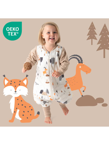 Schlafsack mit Füßen und umklappbaren Bündchen, 2.5 TOG in Orange