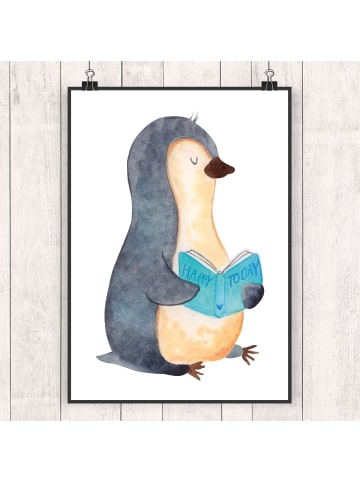 Print Pinguin Buch ohne Spruch in Weiß