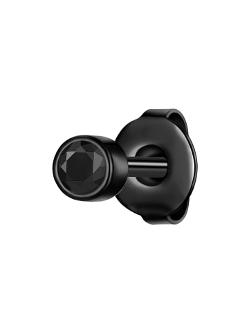 Ohrstecker aus Edelstahl mit Zirkonia in schwarz