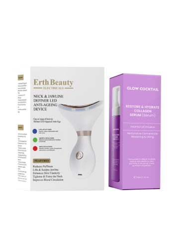 Glow Cocktail LED Anti Aging Hals und Kiefer Definer mit Kollagen Serum