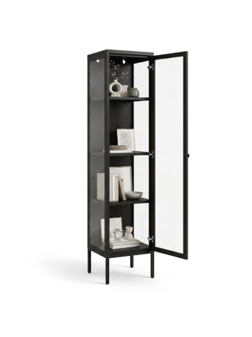 Vitrine Glasgow aus Metall mit Glastüren in Schwarz