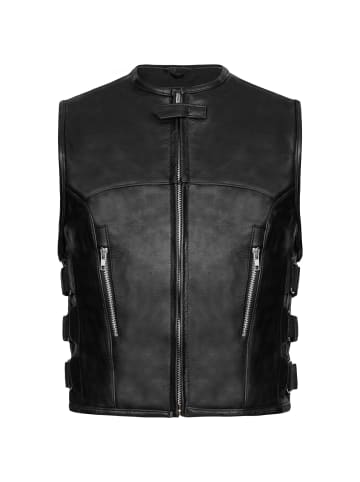 Lederweste Biker Kutte Echtleder BW10 in Schwarz