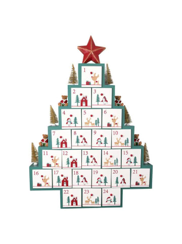 Weihnachtskalender XMAS TREE Holz 24 Fächer 62x44 cm