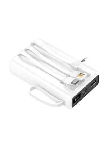 Setty Powerbank 10000 mAh mit Kabeln SPB-LC-210 weiß