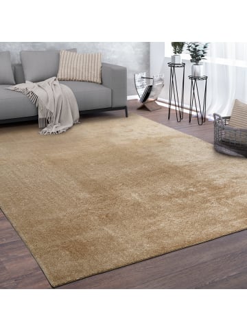 Teppich Kurzflor waschbar Unifarben Wohnzimmer in Natur