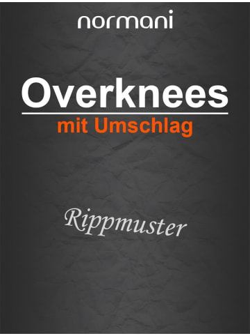 2 Paar Overknees gerippt mit Umschlag in Grau