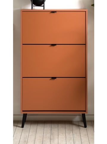 Schuhschrank terracotta 70 x 125 cm, Schuhkipper mit 3 Klappen