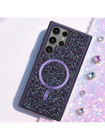 Hülle für Samsung Galaxy S23 ULTRA Glitzer Schutzhülle in Lila