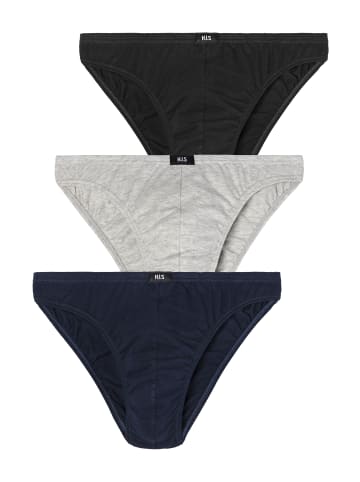 Slip in marine, grau-meliert, schwarz