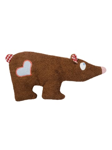 Dinkel-Bio-Wärmekissen, Braunbär, GOTS, Made in Germany, Größe ca. 39 x 18 cm