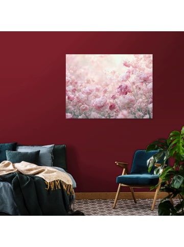 Leinwandbild Blumen in Rosa
