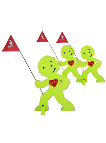 StreetBuddy Warnfigur für Kindersicherheit in Grün, 3-er Pack