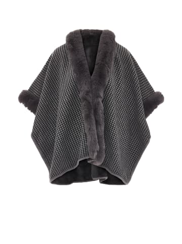 Damen Poncho in Dunkelgrau
