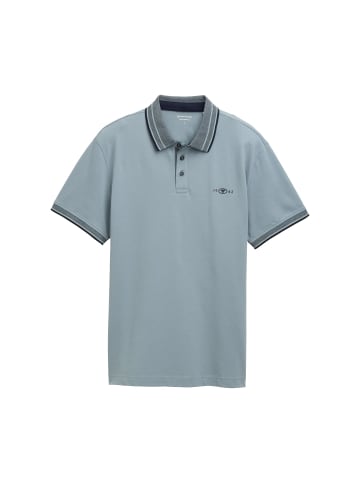 Poloshirt mit kontrastierenden Streifen und Logo in Grau