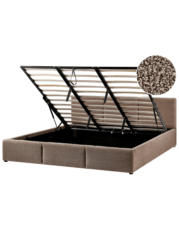 2-tlg Doppelbett BOUSSE in Beige