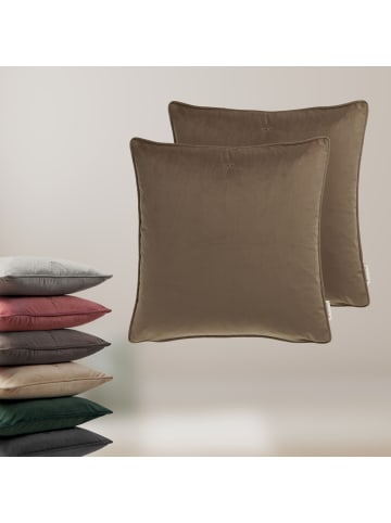 Zierkissenhülle VELVET SIGNATURE in Braun