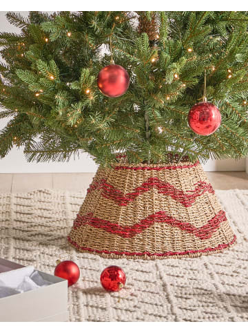 Weihnachtsbaumkragen HIVER in Naturfarben/Rot - (W) 43 x (H) 24 x (L) 43 cm