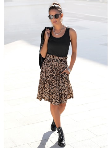 Jerseykleid in schwarz-leo-bedruckt