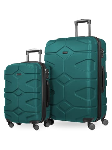 X-Kölln - 2er Kofferset Trolley-Set Rollkoffer, TSA, (S & L) in Aquagrün