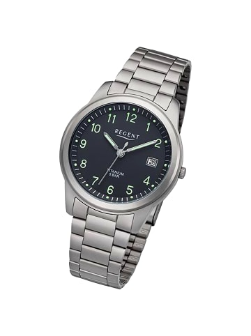 Analog-Armbanduhr Regent Titan-Uhren grau mittel (ca. 36mm)