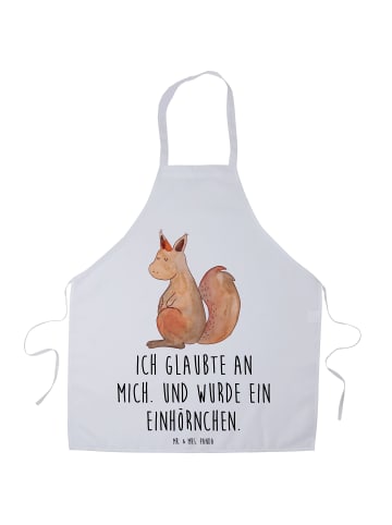 Grillschürze Einhorn Glauben mit Spruch in Weiß