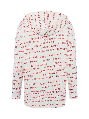 Kapuzenpullover in ecru rot - 0001