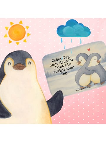 Badteppich Pinguine Kuscheln Design mit Spruch in Weiß