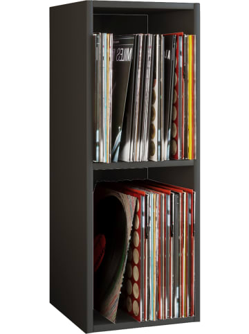 Holz Schallplatten LP Stand Regal Platto 2fach in Schwarz