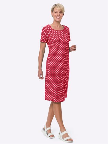 Kleid in rot-weiß-getupft