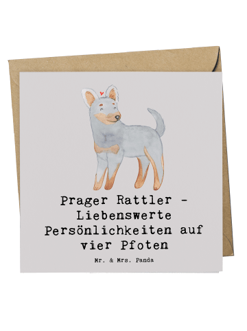 Deluxe Karte Prager Rattler mit Spruch in Grau Pastell