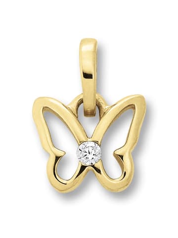 Zirkonia Schmetterling Anhänger aus 333 Gelbgold in gold