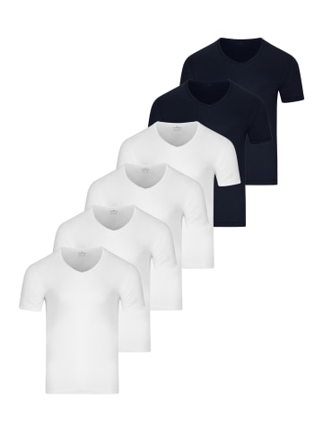 Unterhemd / Shirt Kurzarm Basic in Weiß / blau