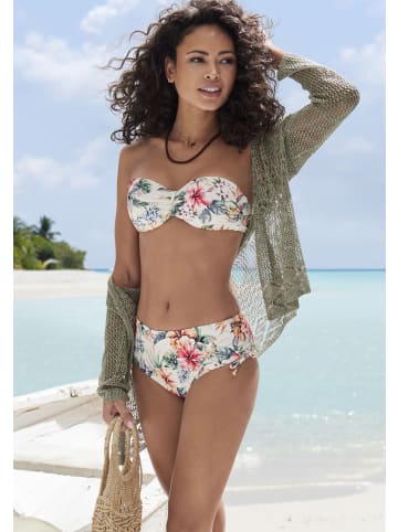 Bügel-Bandeau-Bikini-Top in creme bedruckt