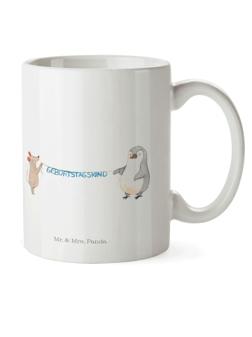 Pott Maus Pinguin Geburtstag ohne Spruch in Weiß