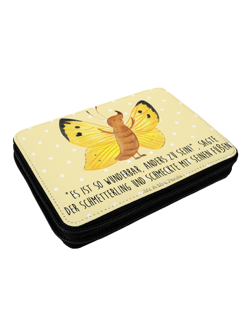 Etui Schmetterling Zitronenfalter mit Spruch in Gelb Pastell