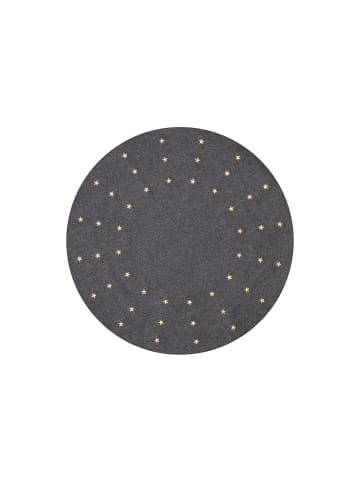 Weihnachtsbaum-Teppich Granne, beleuchtet, Sterne, grau, Ø 80cm