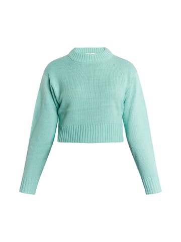 Damen Cropped Pullover in Aqua