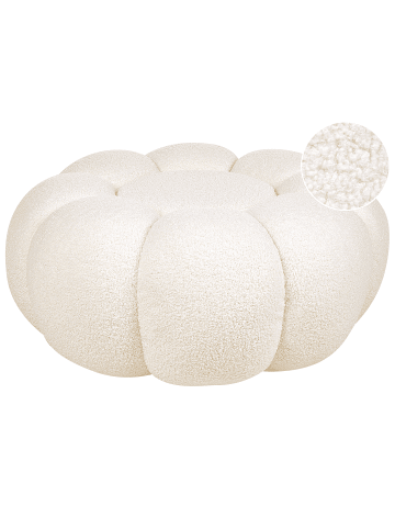 Pouf BEAUFORT in Weiß - (W) 60 x (H) 27 x (L) 60 cm