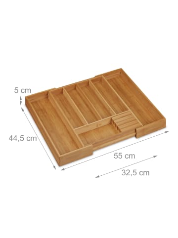 Besteckkasten in Natur - (B)55 x (H)5 x (T)44,5 cm