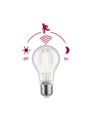 Filament 230V LED Birne inkl. Dämmerungsgesteuerter Bewegungsmelder (HF) 806lm