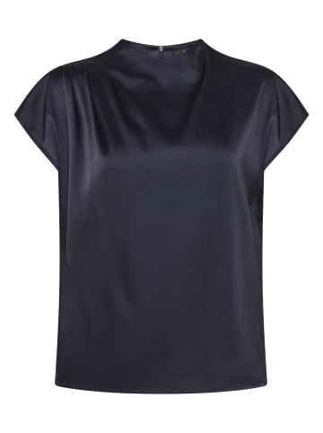 Satin-Bluse mit Kragen in Deep Sky
