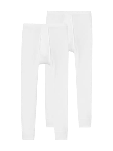 Lange Unterhose Original Doppelripp in Weiß