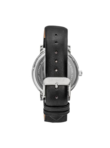 Die 7000 Lederarmbanduhr in Silver/Black