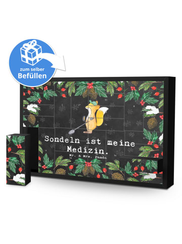 Adventskalender Fuchs Metalldetektor mit Spruch in Kreidetafel