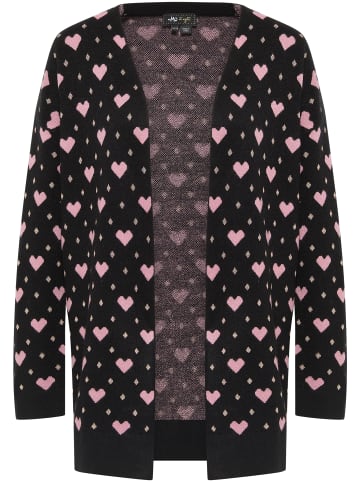 Damen Strickjacke in Schwarz Mehrfarbig