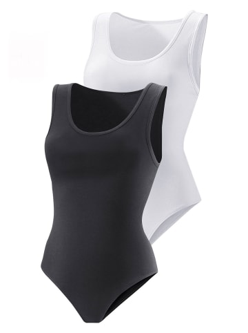 Shirtbody in schwarz, weiß