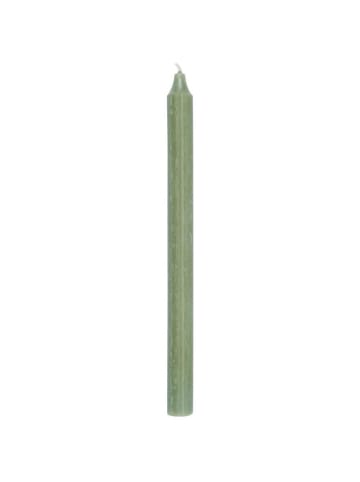Rustikale Stabkerze 29 cm | Ø 2,2 cm in staubig grün