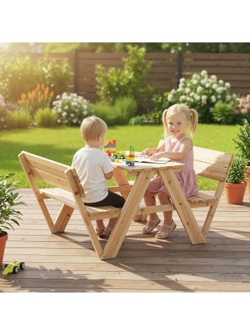 Kinder Picknicktisch Set ab 3 Jahren in Hellbraun