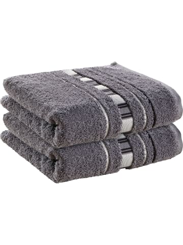 Frottier Handtuch 2er-Pack Achern in grau/natur